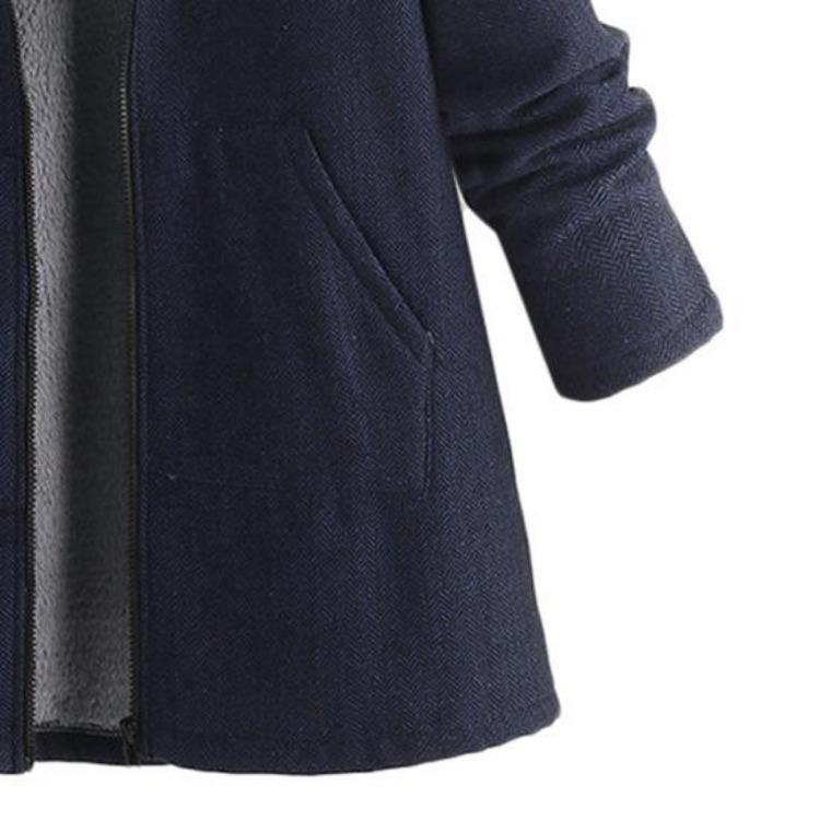 Plus Size Women Hoodie Autumn Winter Warm Coat Solid Color Streetwear All Match