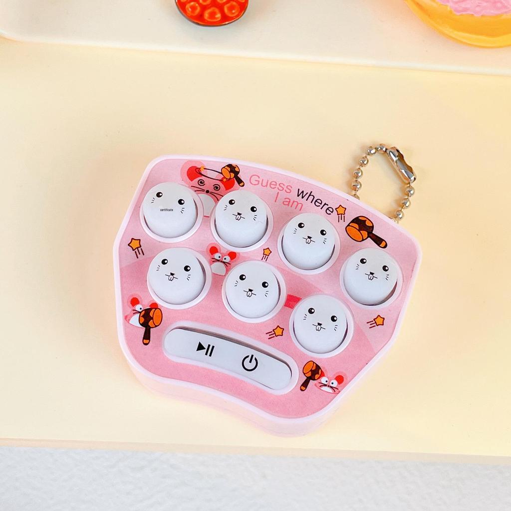 Mini Cartoon Whack-a-Mole Handheld Game Keychain - Fun Puzzle Toy for Students