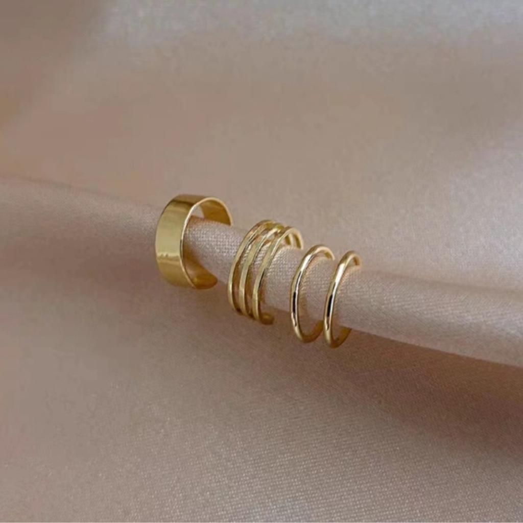 Ear bone clips, ear clips without ear piercings, retro Hong Kong flavor, earbone rings, earrings, high-end earrings, retro trendy personality and