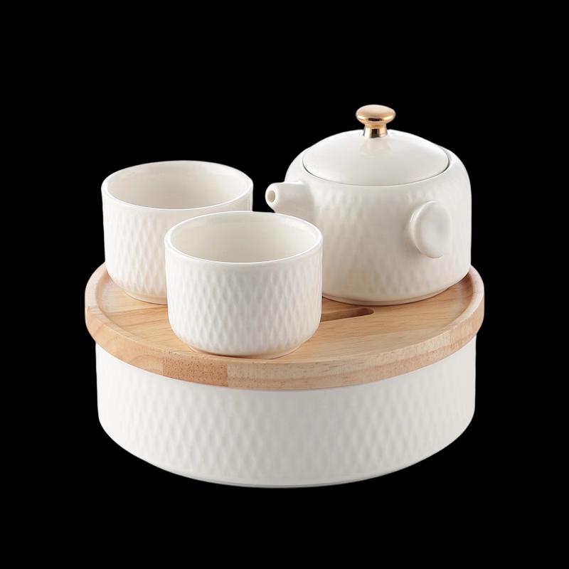Weidu Shuiyue Relief Design Ceramic Tea Set