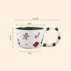 350ML Christmas Coffee Mug Hand Pinched Ceramic Cup Winter Afternoon Tea Cup Large Capacity Water Bottle with Handle Drinkware