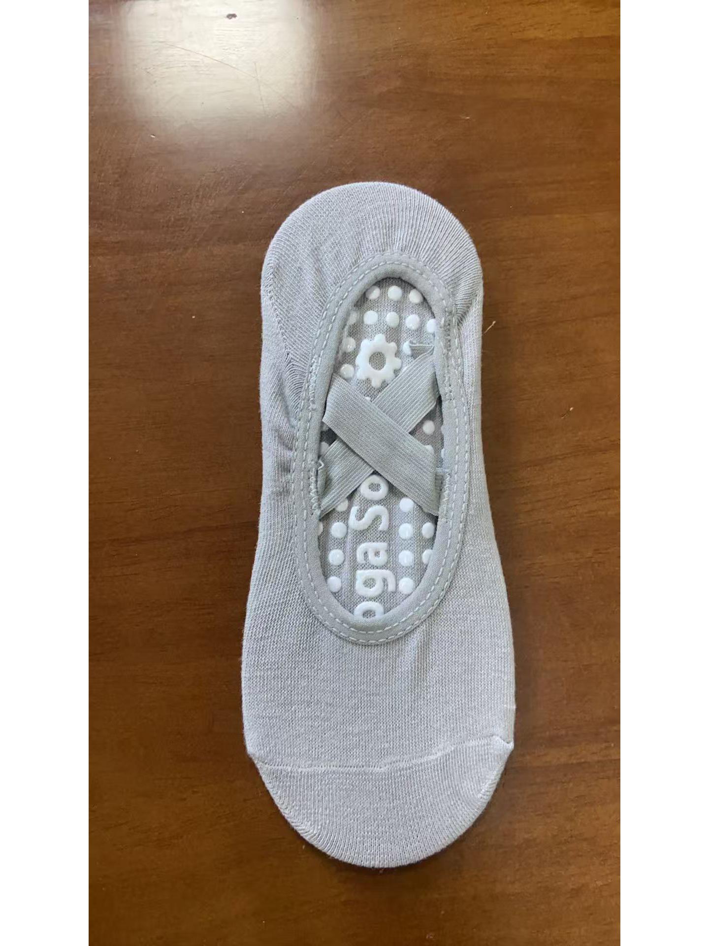 

Женские нескользящие носки для йоги и пилатеса для занятий фитнесом и танцами в помещении Solid Color Front Cross Yoga Socks