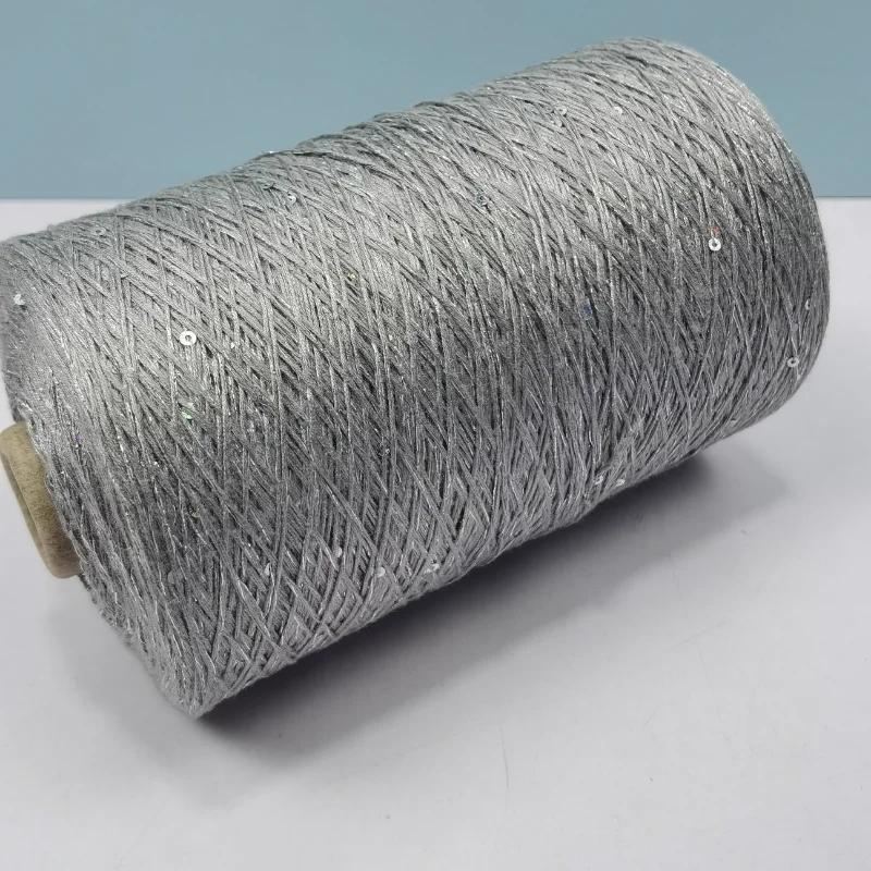 Glitter Mulberry Silk Cotton Thread 500g/Roll Glitter Bead Silk Lace Thread Soft Silky Spring/summer DIY Hand-woven Thread