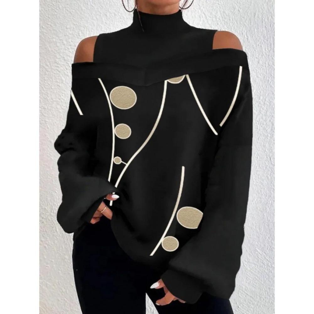 BITCED Women's Fashion Casual Autumn Winter Long Sleeve Half Turtleneck Blouses & Shirts