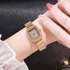 Women's Rhinestone Bracelet Watch Alloy Quartz Wristwatch with Densely Set Crystals, Scratch-resistant Mineral Glass Watch for Office Party Date