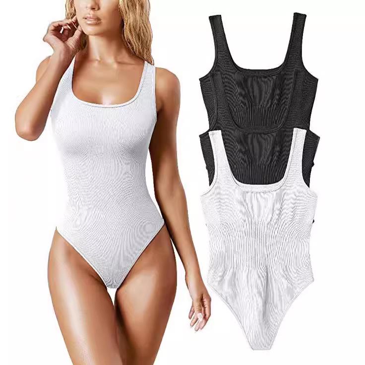 Damen Bodysuit mit tiefem Ausschnitt und ohne Ärmel