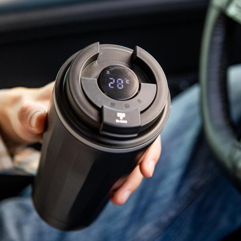 Intelligent Temperature Control Vehicle Heating Cup 500ml Stainless Steel Insulated Mug For Commuting Camping Office Use