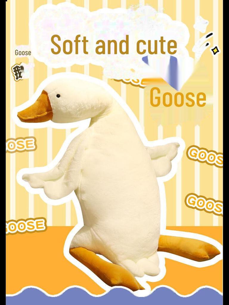 Big White Goose Plush Pillow – Cute Gift for Girls' Birthdays