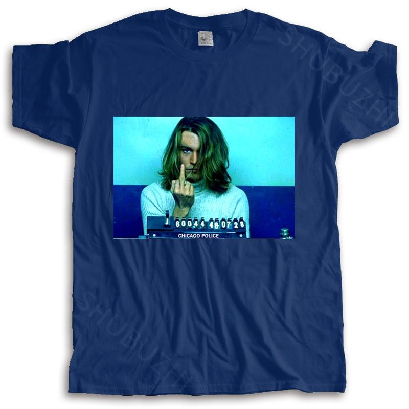 

New t shirt black tops for men BLOW T SHIRT johnny depp mugshot george jung fashion teeshirt male summer tops S