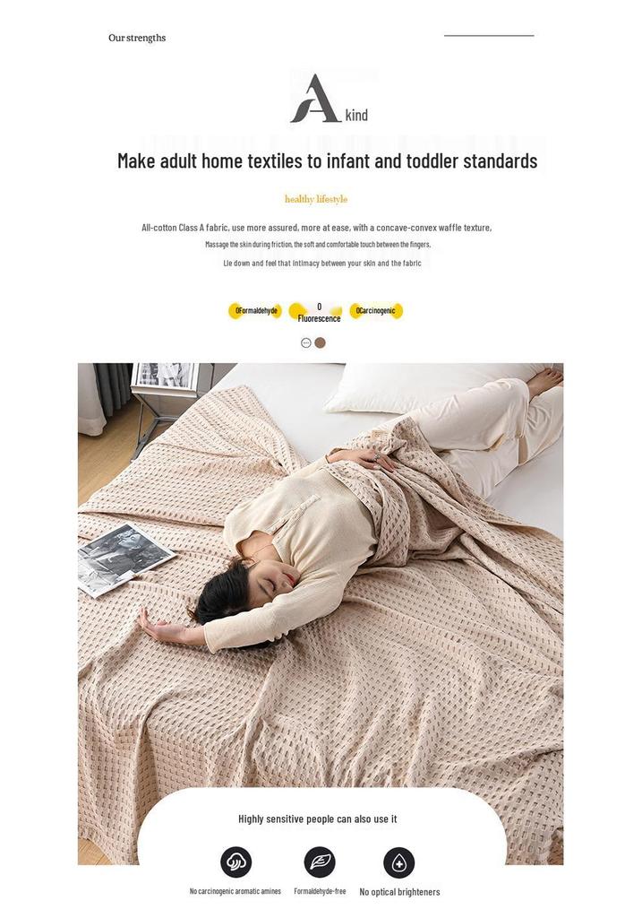 Skin-Friendly Waffle Weave Breathable Air Conditioning Blanket