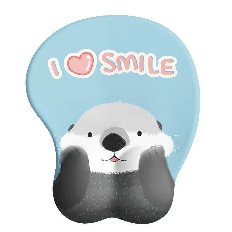 3D Cute Cartoon Silicone Wrist Rest Mouse Pad with Memory Foam