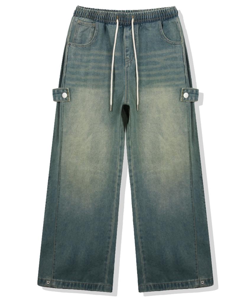 ULIFEZIP Serin Side Pintuck Denim Wide Pants 3 Colors [Ulzd_0053]