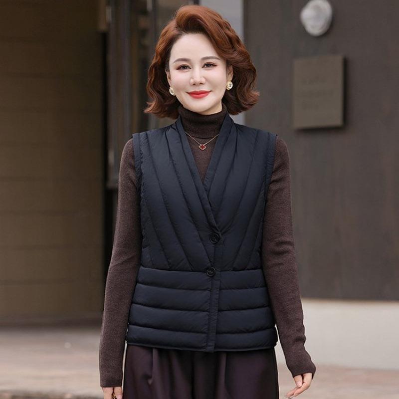 

Women s down jacket women s short vest autumn and winter light small vest super liner 5XL [recommended 150-80kg]