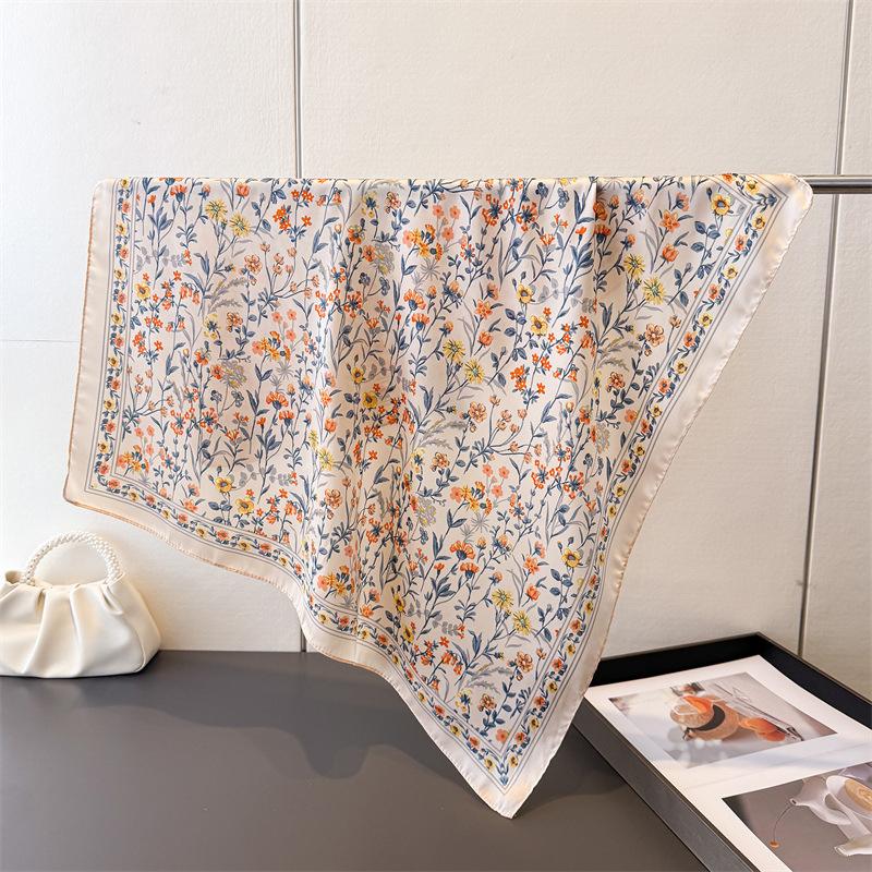 

70*70cm Women Square Silk Scarf/scarves Luxury Wrap 2026 Hair Tie Band Bag Warp Soft Neckerchief Hijab Headscarf Female Foulard 70x70cm