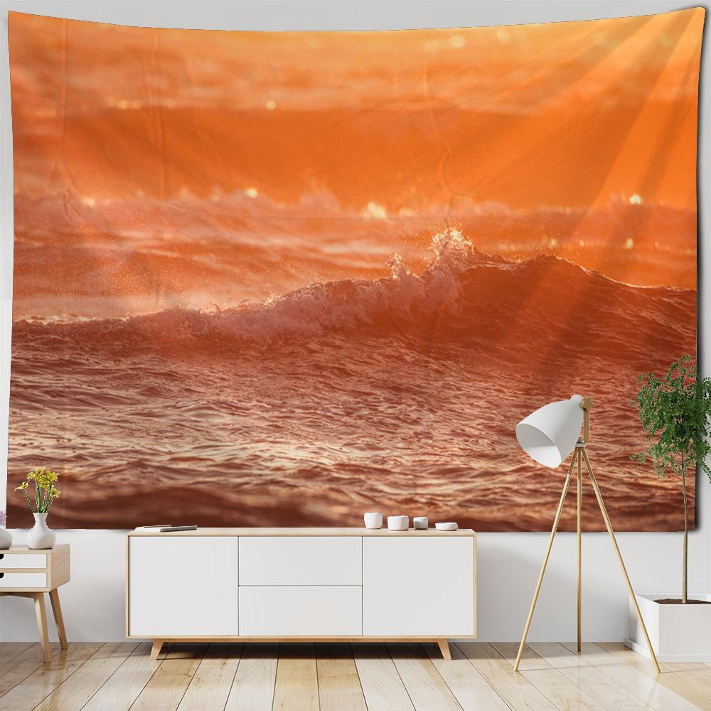 Sparkling Sea Tapestry Landscape Wall Hanging Cloth Bedroom Wall Decoration Room Decoration Outdoor Picnic Mat Beach Sheets