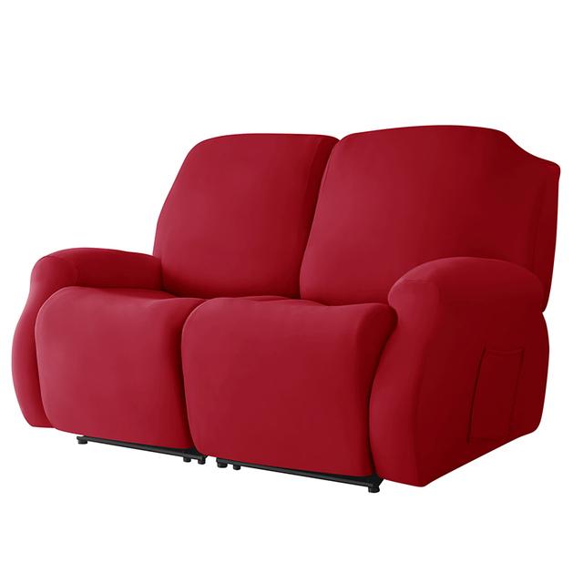 1 /2 /3 /4 Seat Recliner Sofa Cover Stretch Reclining Sofa Cover For Living Room Soft Solid Color Armchair Covers Washable 4 Pieces