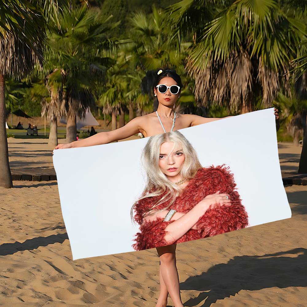 A-Anya Taylor-Joy Microfiber Beach Towel Absorbent Quick Dry Soft Yoga Swimming Resort Mountain Climbing Towel