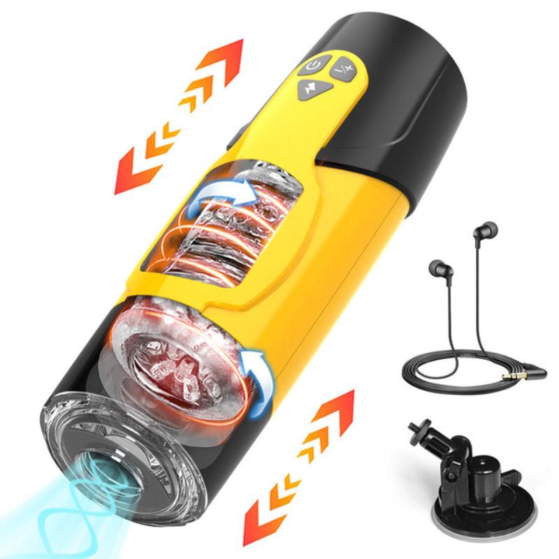 Masturbation Cup Toy, Automatic Sucking and Telescopic Rotating Aircraft Cup, Electric Masturbation Cup Sex Toy for Men