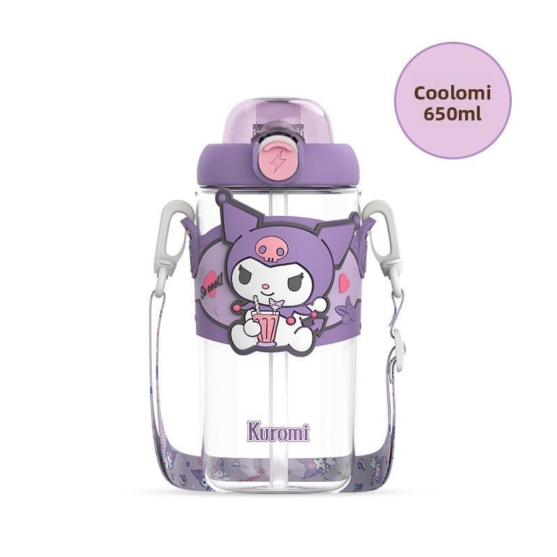 Sanrio Kuromi Kids Water Bottle With Straw For School And Summer Use