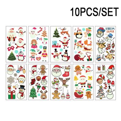 Christmas Luminous Tattoo Sticker 10 Sheets, Each Sheet Is About 10.5x6 Cm.