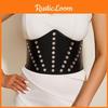 Decoration Round Diamond Retro Womens Faux Leather Belt With Waistband Wide