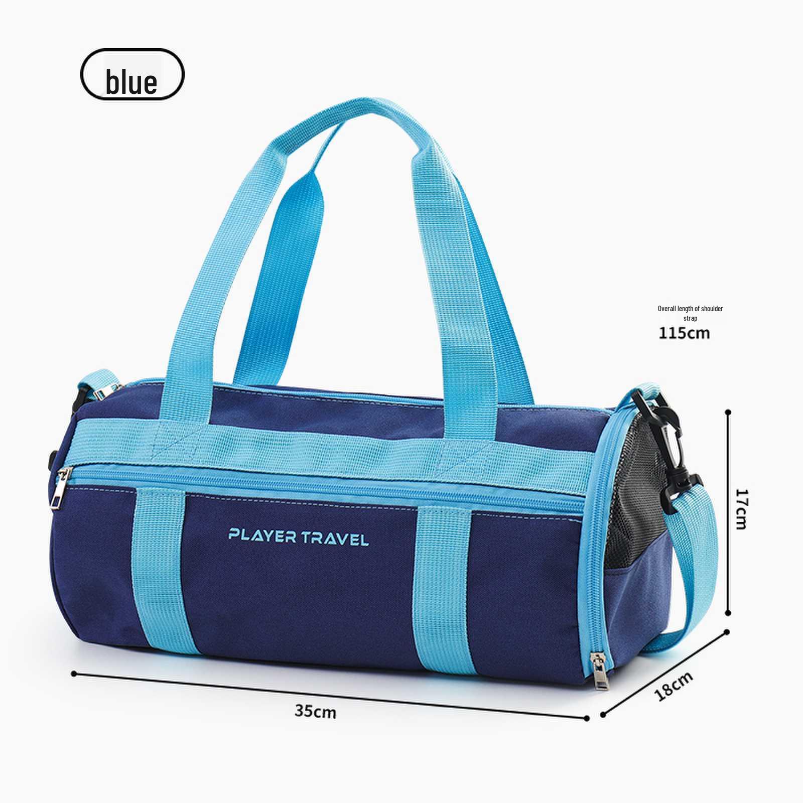 Children s Waterproof Swim Bag with Wet/Dry Compartments, Large Capacity, for Boys and Girls Training, Cylinder Gym Bag синий