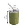 2pcs 304 Stainless Steel Cups Stackable Metal Cold Water Glasses Double Walled Drinking Cup with Straw and Lid