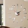 40cm DIY Wall Clock 3D Mirror Surface 3D Wall Clock Mirror Sticker Clock  Office Decoration