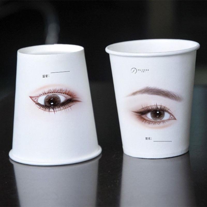 20/50Pcs Beauty Eyelash Practice Paper Cup Eyelash Extension Practice Beginner Lashes Training Disposable Paper Cups Versatile