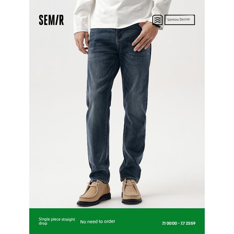 

Senma Same Style with Mall Spring City Work Clothing Denim Denim blue and black 88501 30