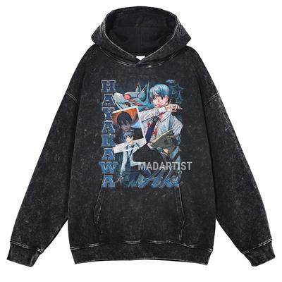 Horké Anime Chainsaw Man Hayakawa Aki Potisk S Kapucí Pánské Ležérní Oversized Mikiny Manga Prané Streetwear Harajuku Bavlněná Mikina