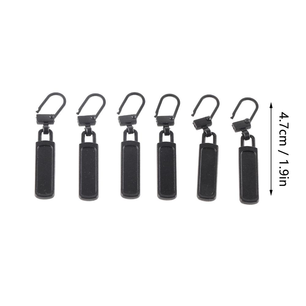 6pcs Black Zipper Pull Replacement Small Hole Zipper Pull Tab Detachable Zipper Pull Handbags