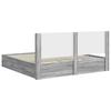 Bed Frame with Storage and Headboard Grey Sonoma