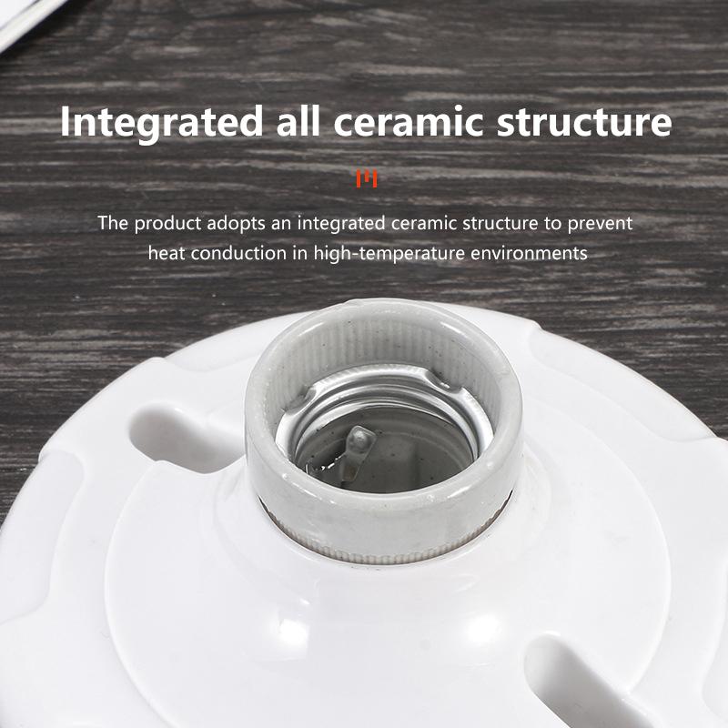 1 buc. Bază soclu lampă suspendată E27 Ceramică Suport bec LED Pătrat Rotund Bază soclu 6A 250V Accesorii DIY