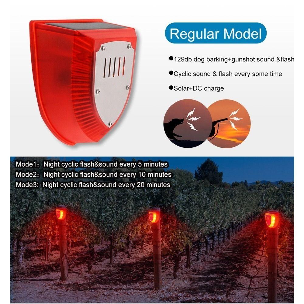 Waterproof Solar Alarm Multifunctional Security Alarm Siren Solar Lamps  Garden Protection