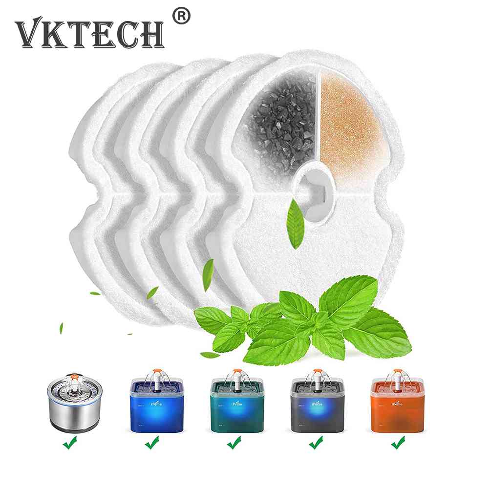 4/8 Pcs Activated Carbon Replacement Filters Pet Fountain Automatic Flower Water Charcoal Filters Dispenser Compatible Cats Dog