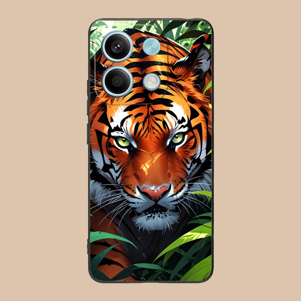Tiger Neon Mobile Cell Phone Case for POCO M7 M6 M5 M4 M3 X7 X6 X5 X4 X3 Pro GT 5G Colorful Printing Cover Luxury Pretty Cover