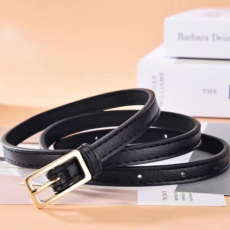 Elastic Women Belts Strap Thin Skinny Ladies Dress Waist Belt Leather Buckle Female Red Belts Thin Ladies Designer Waistband