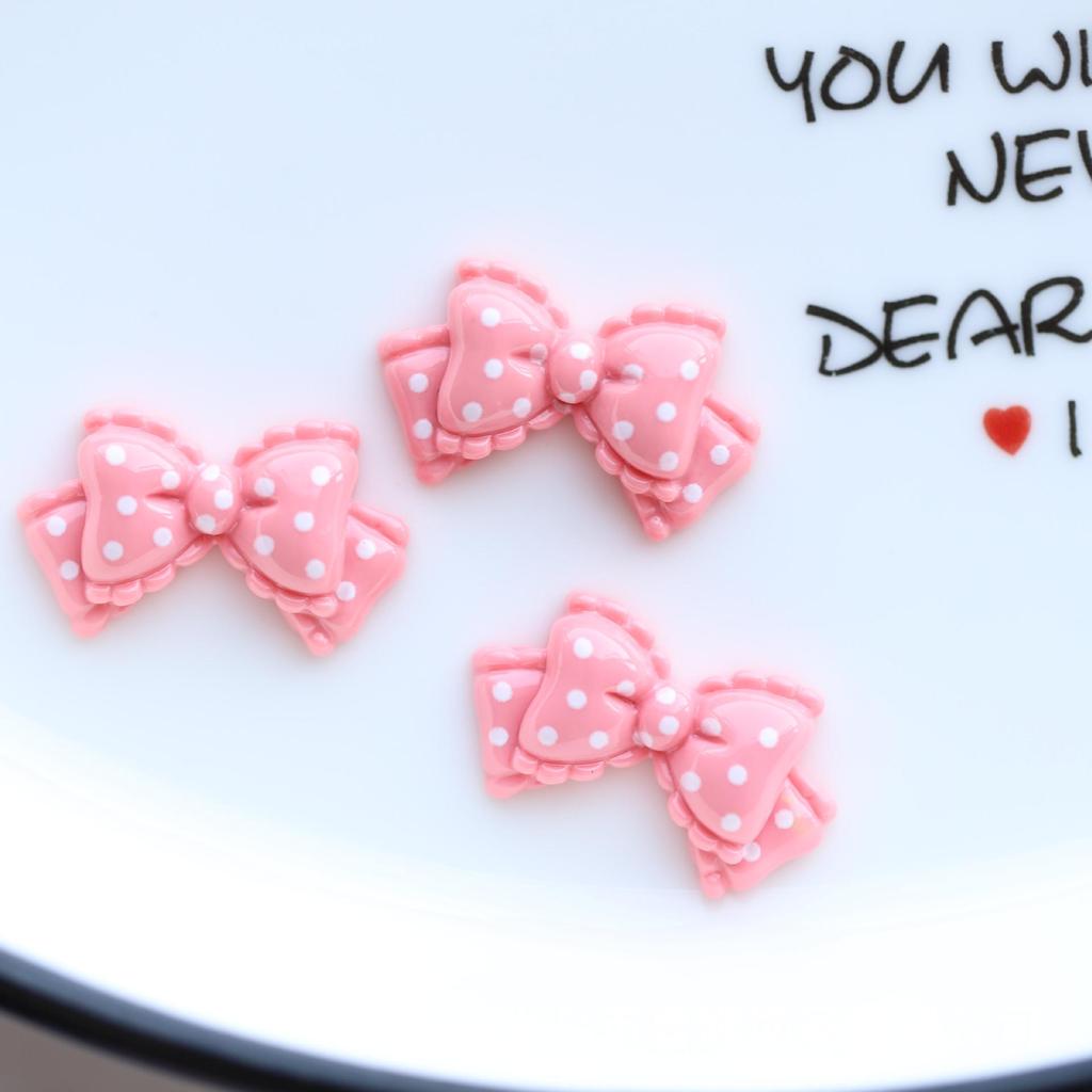 Polka Dot Bow Resin Jewelry Accessories for DIY Phone Case Decoration