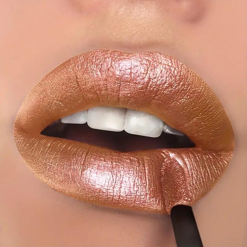 Perlglanz-Lippenstift, lang anhaltender, hochpigmentierter Lipgloss, matter, flüssiger Lipgloss, Antihaft-Becher, roter, leicht zu färbender Lippenstift für das tägliche Make-up von Frauen