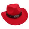 Gekreuztes Stierkopf-Abzeichen Zylinderhut Westlicher Cowboyhut Britischer Jazzhut Nationaler Stil Filzhut Ritterhut Elegant