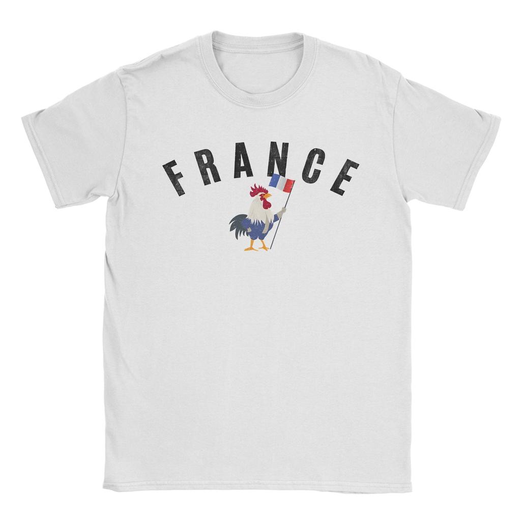 French Rooster France Flag  TShirts for Unisex  Novelty 100 Cotton Tees Round Collar Short Sleeve T Shirts Big Size Tops
