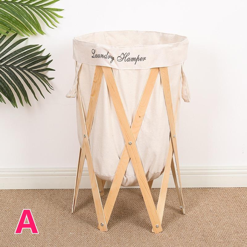 

Nordic Cloth Laundry Basket Large Capacity Folding Dirty Clothes Basket Multifunctional Foldable Wooden Dirty Clothes Baskets