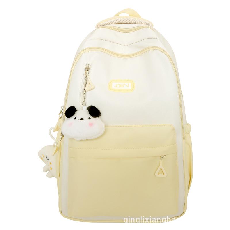 Schoolbag Schoolbag Female Junior High School Students Contrasting Colors Simple High School Students Middle School Students Travel Large Capacity
