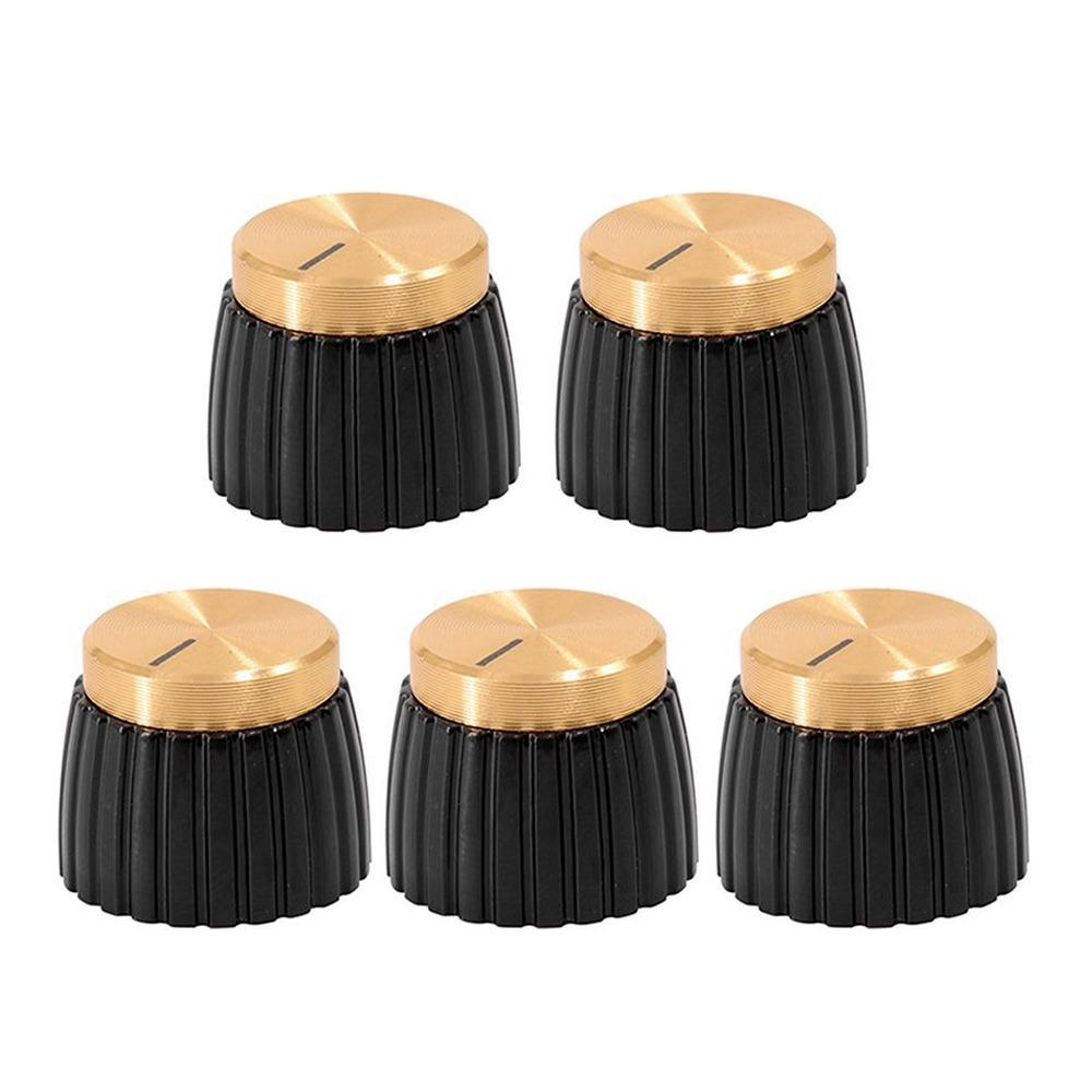5Pcs Plastic Effect Pedal Knob 20x16mm Potentiometer Volume Control Knob Effect Pedal Overdrive 5pcs black gold
