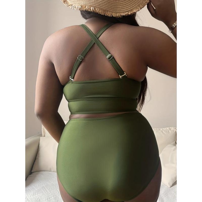 Large Size 4XL Women Textured Swimsuit High Waist Bikini Set Push Up Swimwear Backless Beachwear Brazilian Bathing Suits Biquini