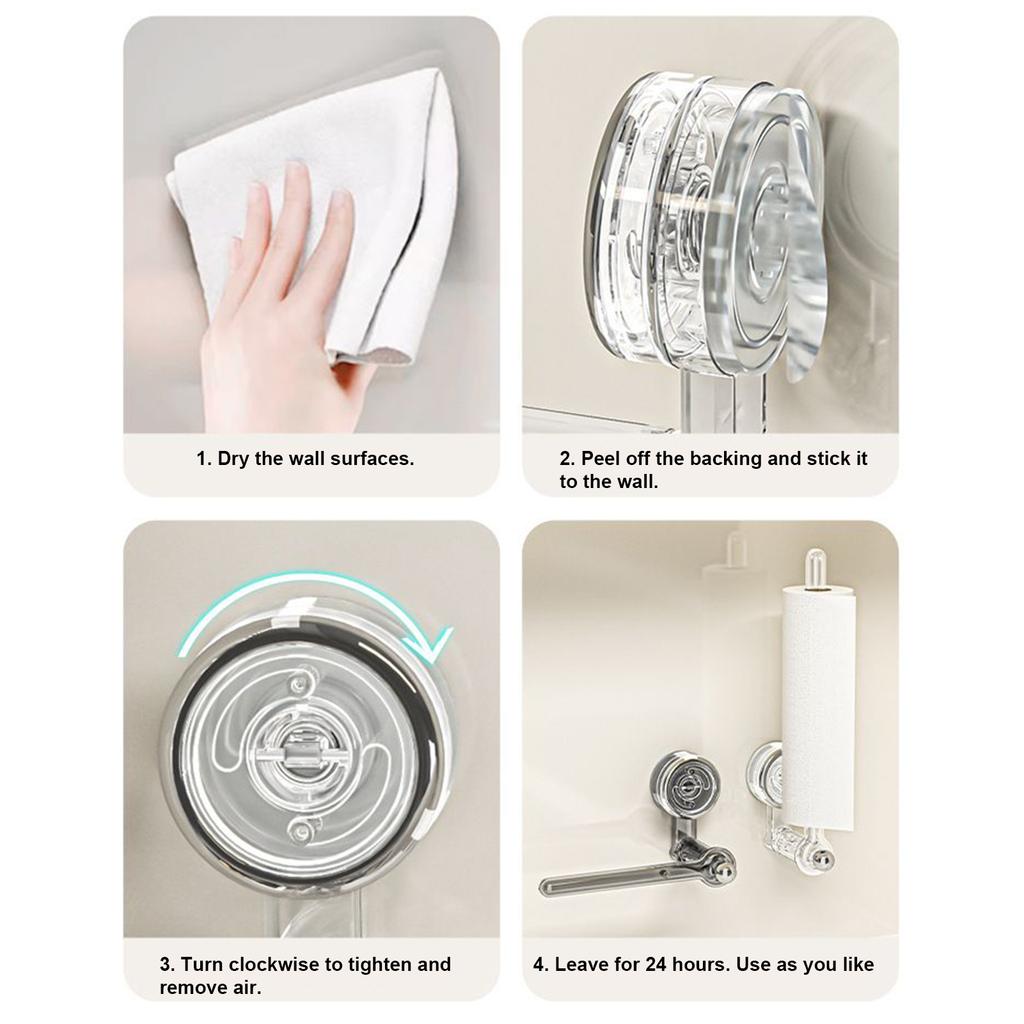 Toilet Paper Roll Holder Bathroom Toilet Paper Holder Organizer Suction Cup Napkin Dispenser Rotatable Storage Rack For Cling