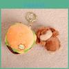 Cute Hamburger Dachshund Plush Keychain With Soft Polyester Material For Bag Decoration And Gifts
