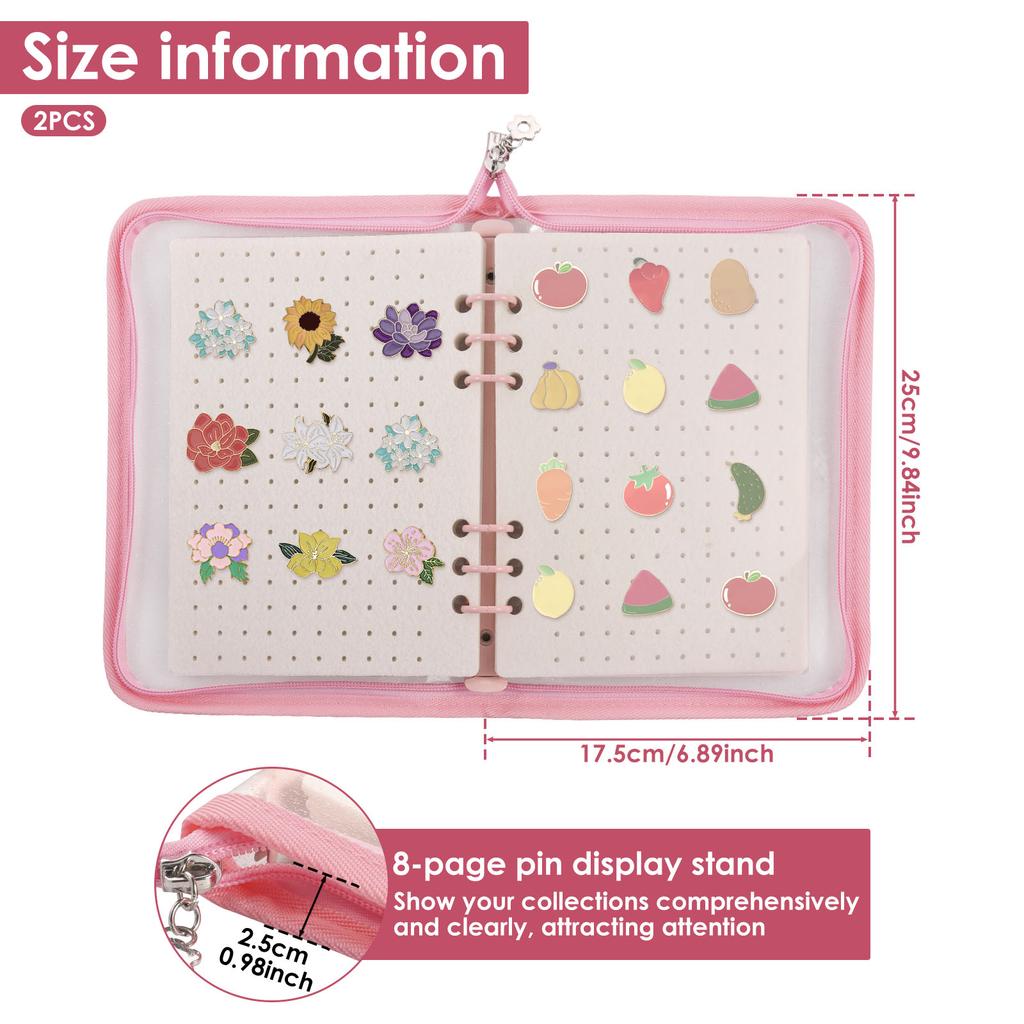Felt Pin Brooch Display Storage Book Large Capacity Foldable Metal Badge Chest Holder Box Pennant Brooch Board Jewelry Organizer