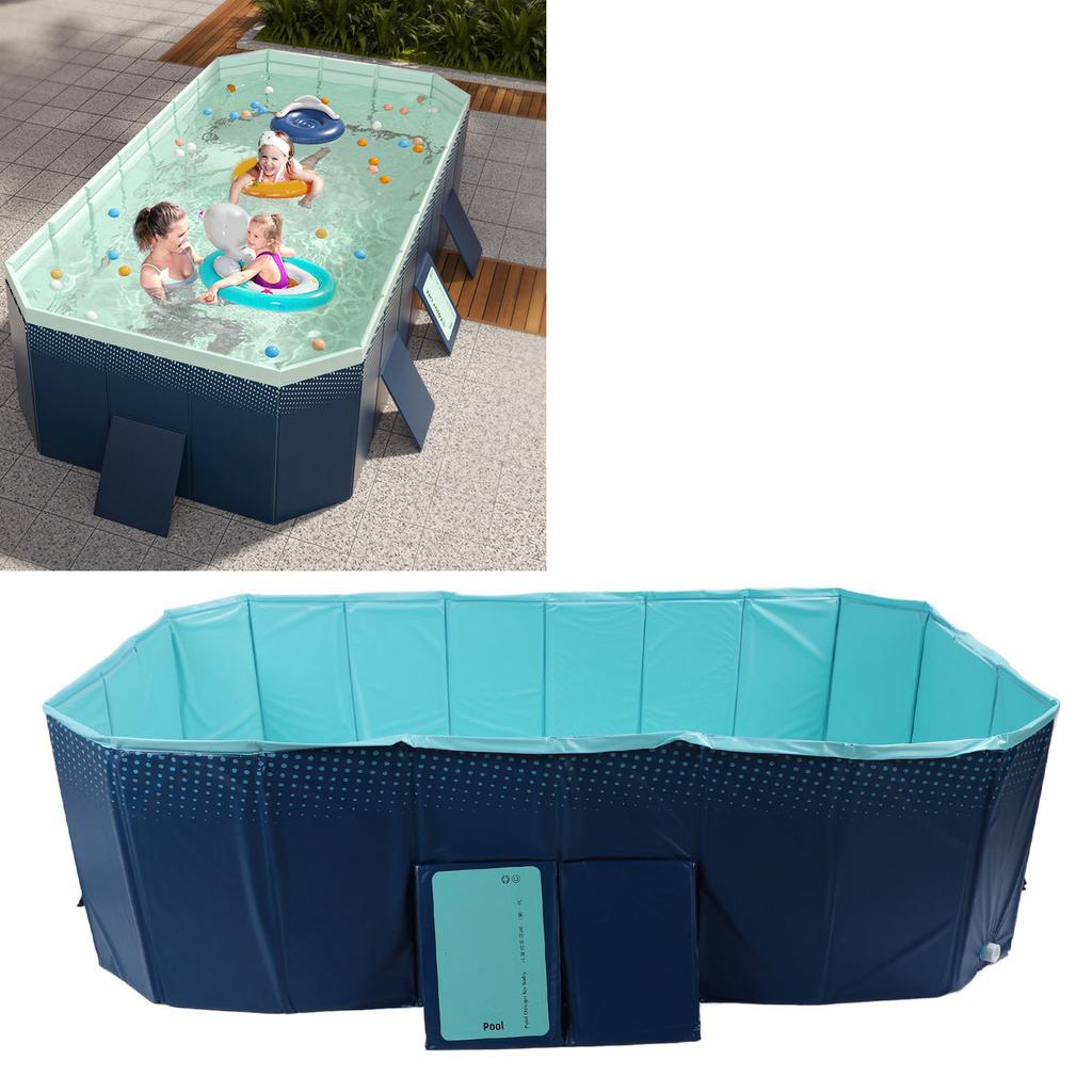 Foldable Pool Non Inflatable Thickened Wear Resistant Portable Swimming Pool for Outdoor Backyard Kids Dogs